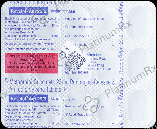 Revelol AM 25/5mg Tablet PR 15s