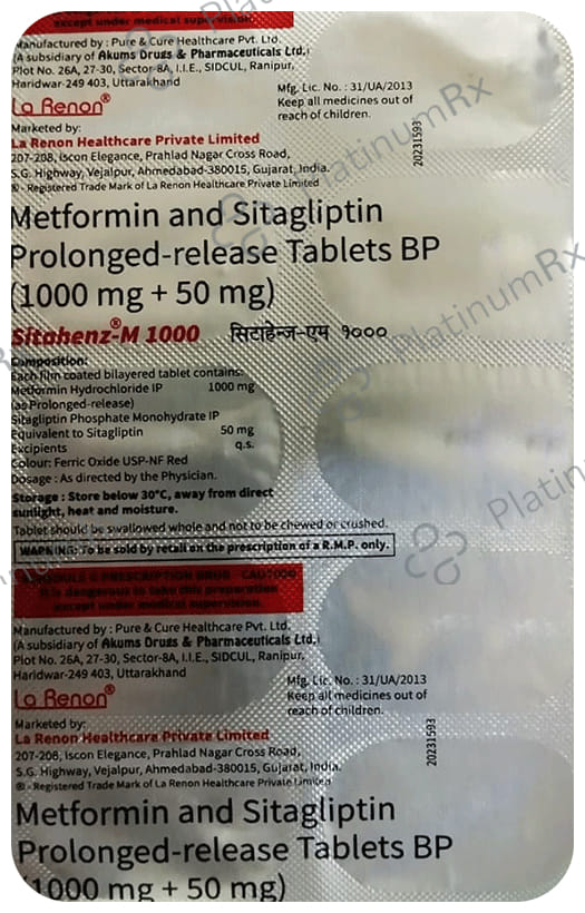 Sitahenz M 1000/50mg Tablet PR 10s