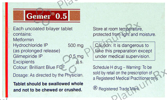 Gemer 0.5/500mg Tablet PR 10s