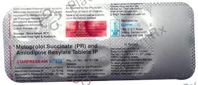 Starpress AM XL 25/5mg Tablet PR 10s