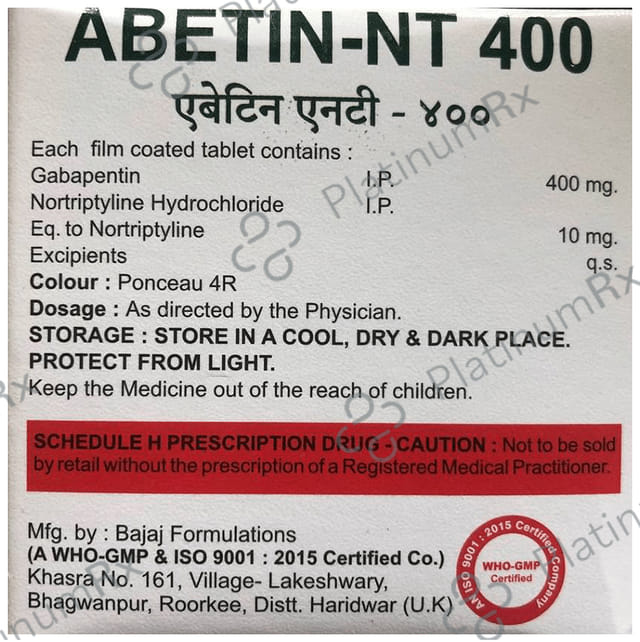 Abetin NT 400/10mg Tablet 10s