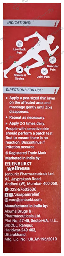 ZIXA Strong Fast Acting Pain Relief Gel - Dual action - Heals Back Pain, Muscle Pain, Knee Pain, Joint Pain (50gm Each) 2 Tubes