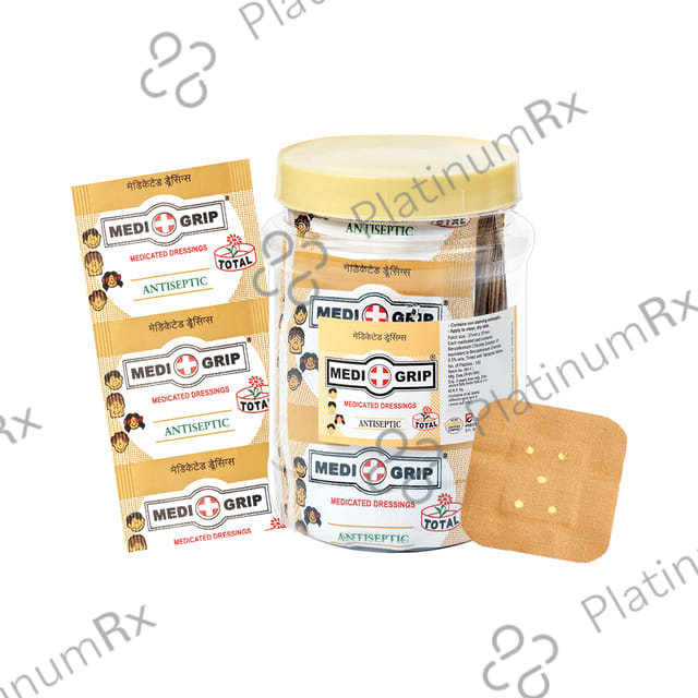 Medigrip Antiseptic Medicated Dressing Square (100 Each) 1 Jar