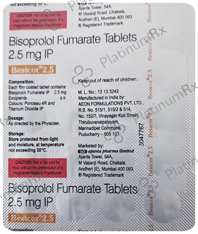 Besicor 2.5mg Tablet 20s