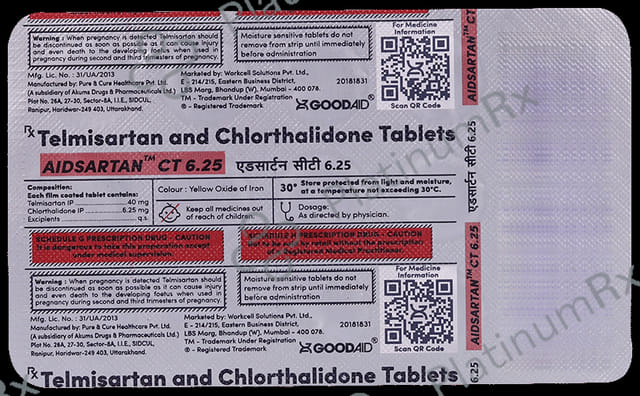 Aidsartan CT 6.25/40mg Tablet 15s