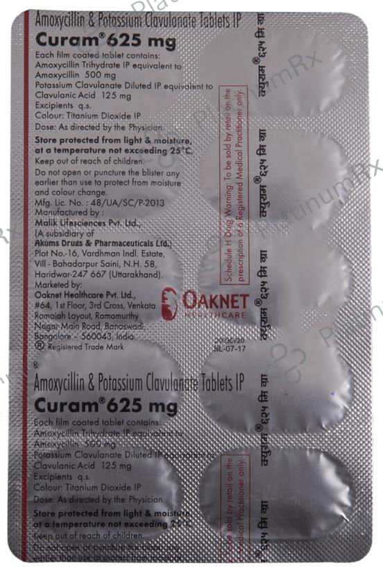 Curam 625mg Tablet
