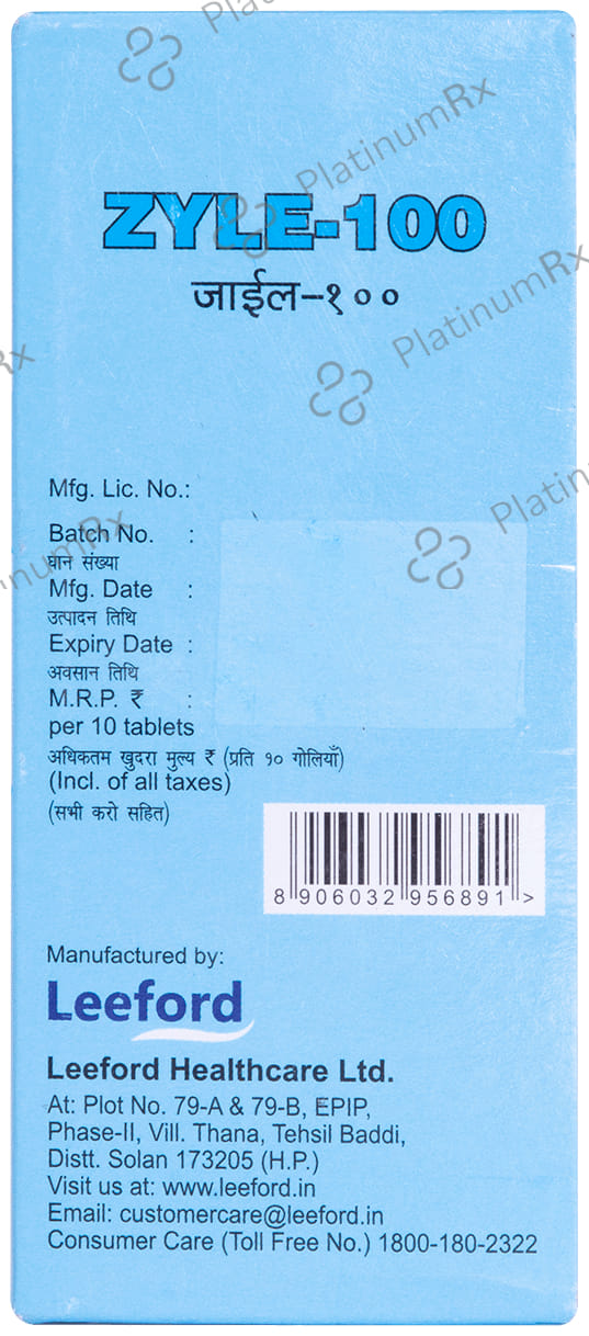 Zyle 100mg Tablet 10s