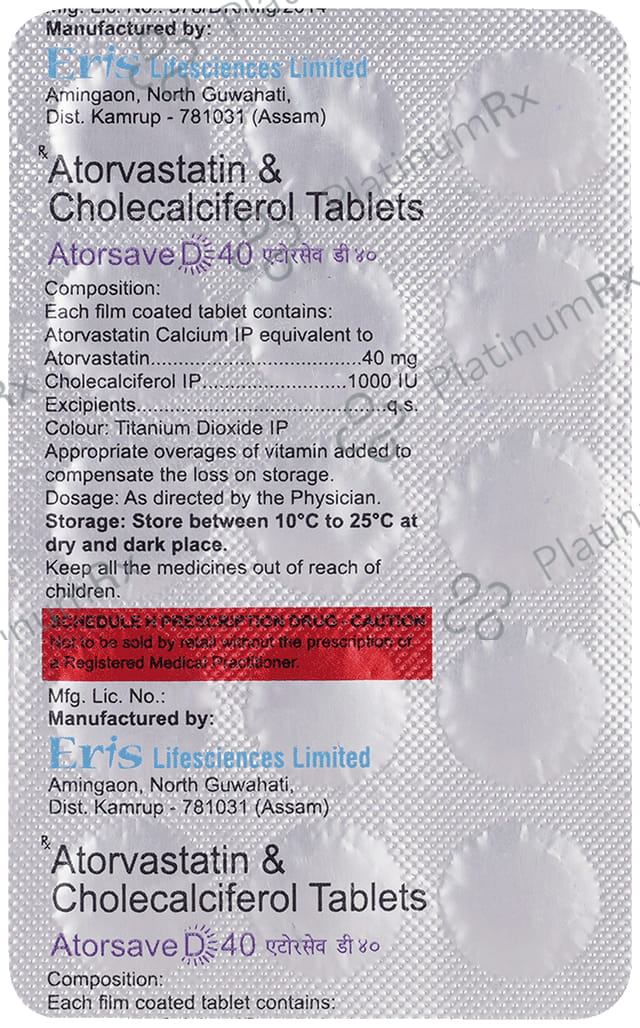 Atorsave D 40mg/1000IU Tablet 15s