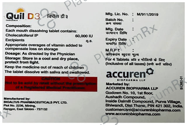 Quil D3 Tablet MD 4s