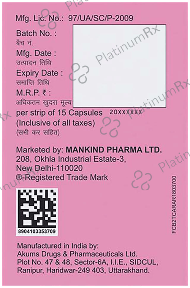 Evaserve DF 25mg/1500mcg Capsule 15s