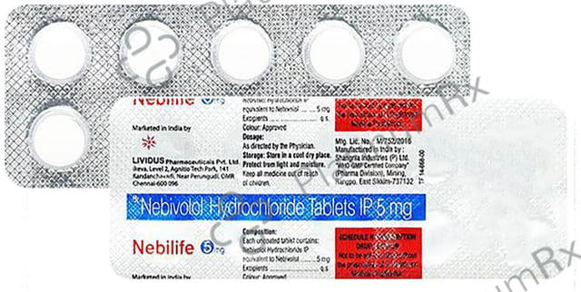 Nebilife 5mg Tablet 10 Tablet Lividus Pharma Pvt