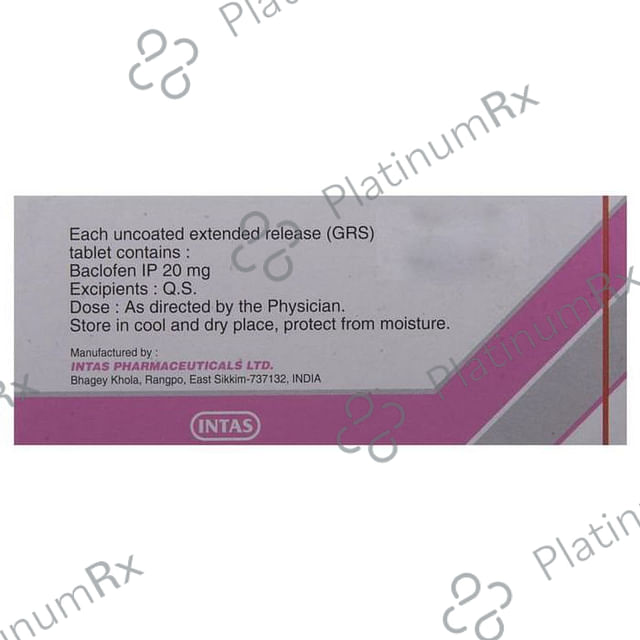 Baclof OD 20 Tablet ER 10 Tablet ER