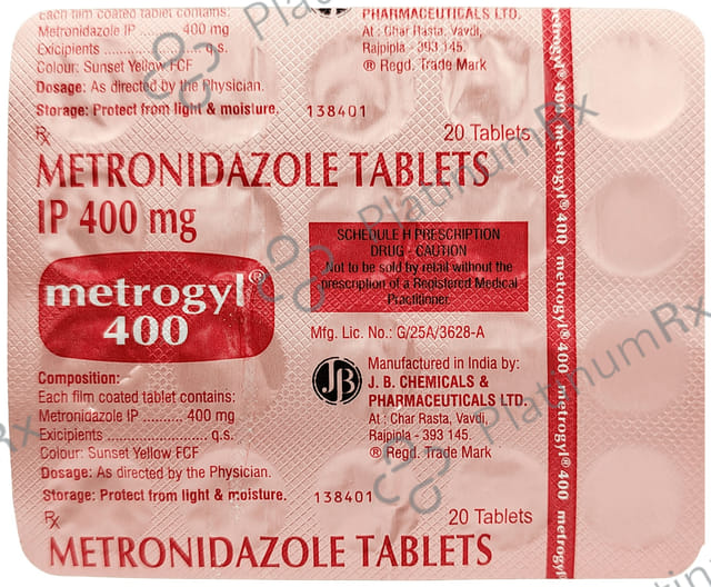 Metrogyl 400mg Tablet 20s