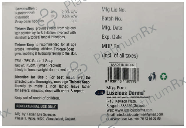 Tinicare Soap 75gm