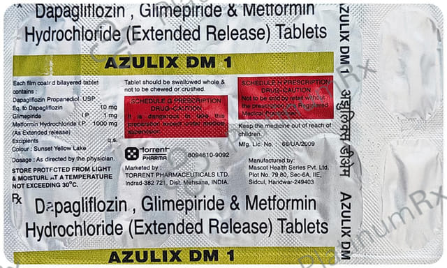 Azulix DM 10/1/1000mg Tablet 10s