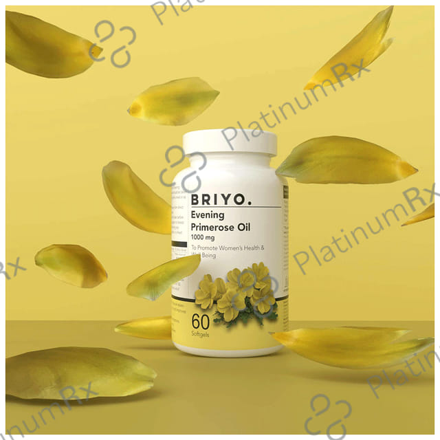 Briyo Evening Primrose Oil 1000mg Soft Gelatin Capsule for Women's Wellness Supports Hormonal Balance & Healthy Skin