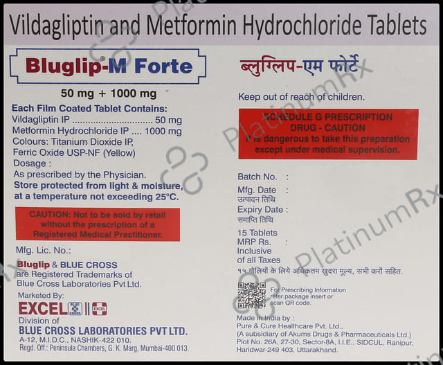 Bluglip M Forte 1000/50mg Tablet 15s