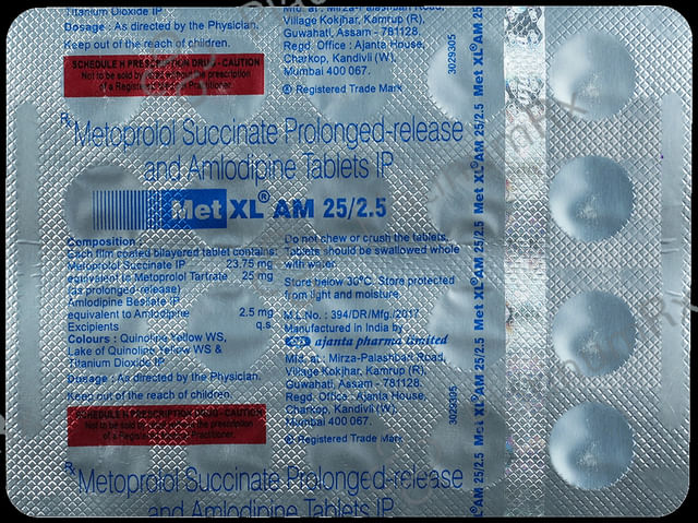 Met XL AM 25/2.5mg Tablet 20s