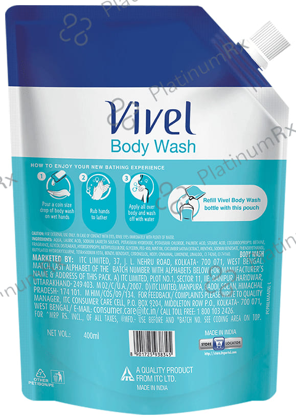 Vivel Mint + Cucumber Refill Pack Body Wash