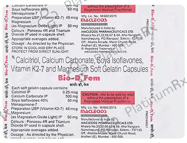 Bio D3 Fem Soft Gelatin Capsule 15s