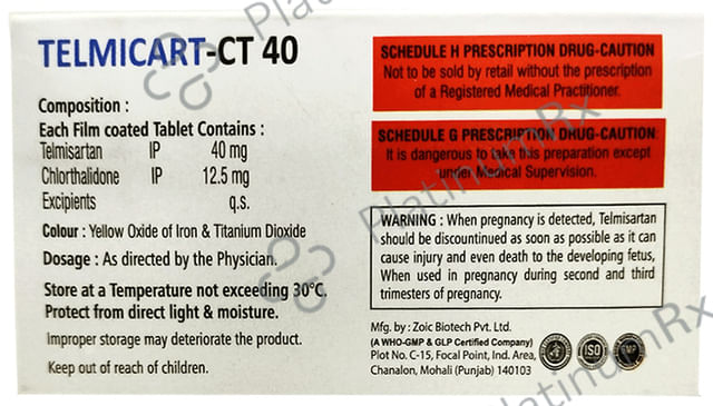Telmicart-CT 40 Tablet