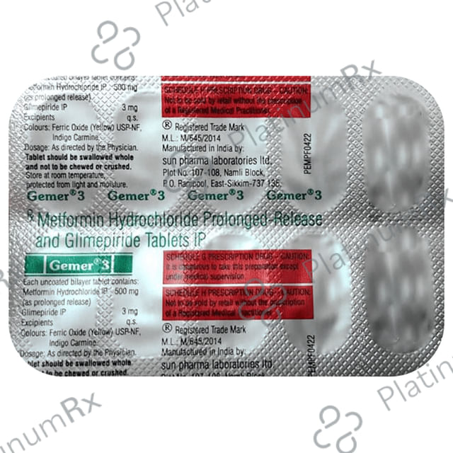 Gemer 3/500mg Tablet PR 10s