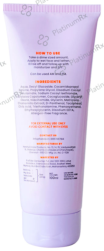 Foxtale Gel Face Wash Chamomile Extract + Niacinamide (100ml Each) 100 ml