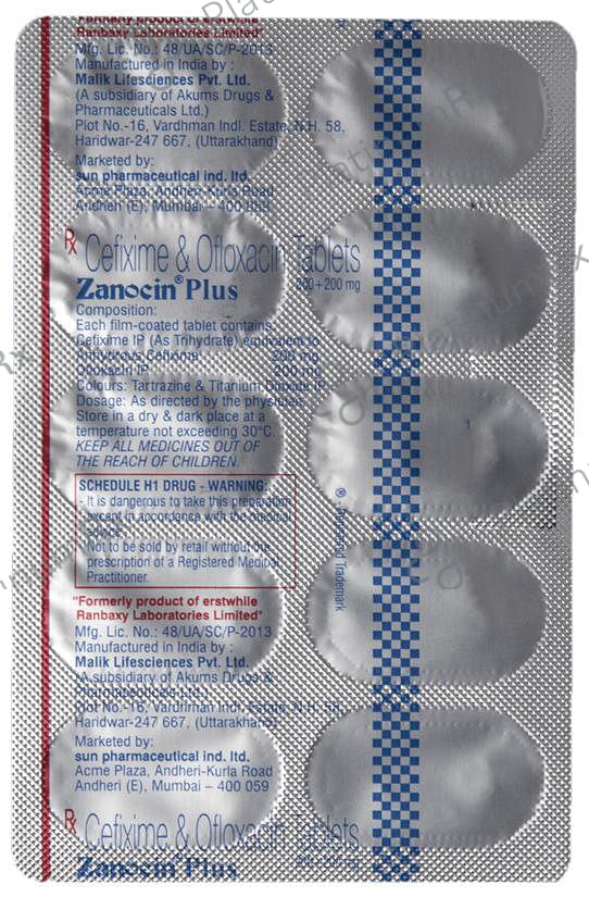 Zanocin Plus 200/200mg Tablet 10s