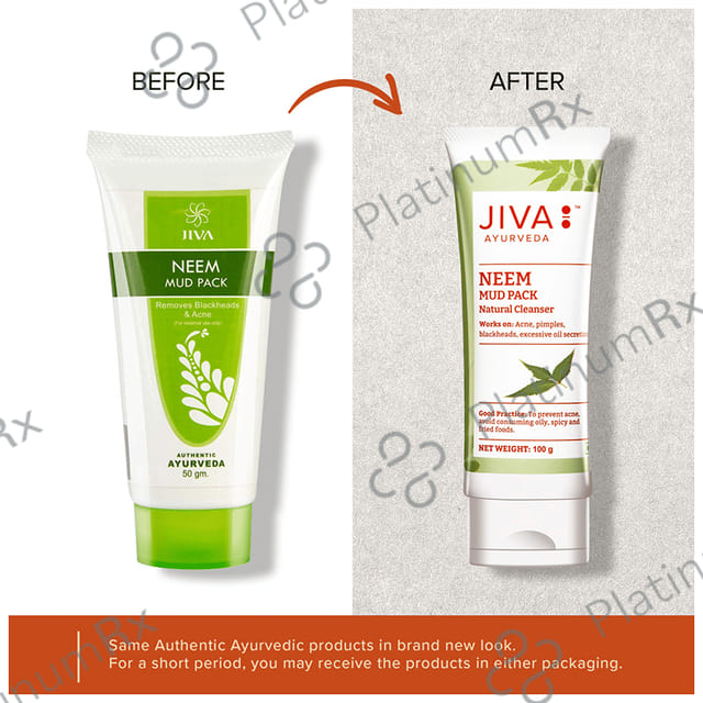 Jiva Ayurveda Neem Mud Pack Natural Cleanser (100gm Each) 1 Tube