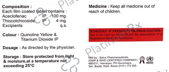Agatha TH 100/4mg Tablet 10s