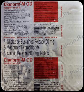 Dianorm M OD 60/500mg Tablet SR 15s