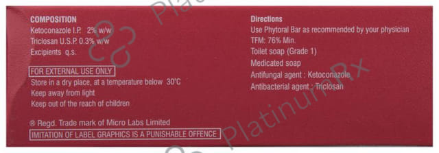 Phytoral Ketoconazole & Triclosan Medicated Soap Bar 75gm