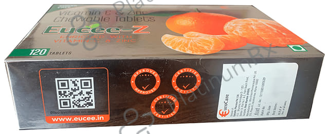 Eucee Z Vitamin C & Zinc Chewable Tablet Tangerine Sugar Free 120s