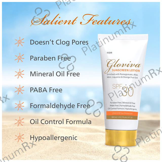 Gloviva SPF 30 Sunscreen Lotion 2x50ml
