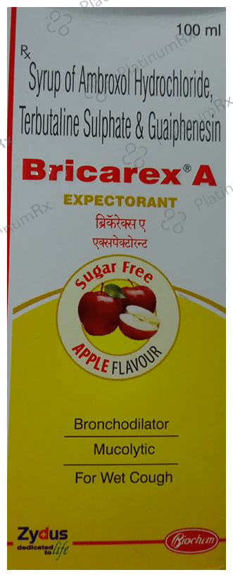Bricarex A Apple Sugar Free Expectorant Syrup 100ml