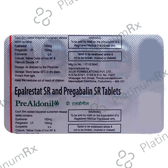 Prealdonil 150mg/75mg Tablet