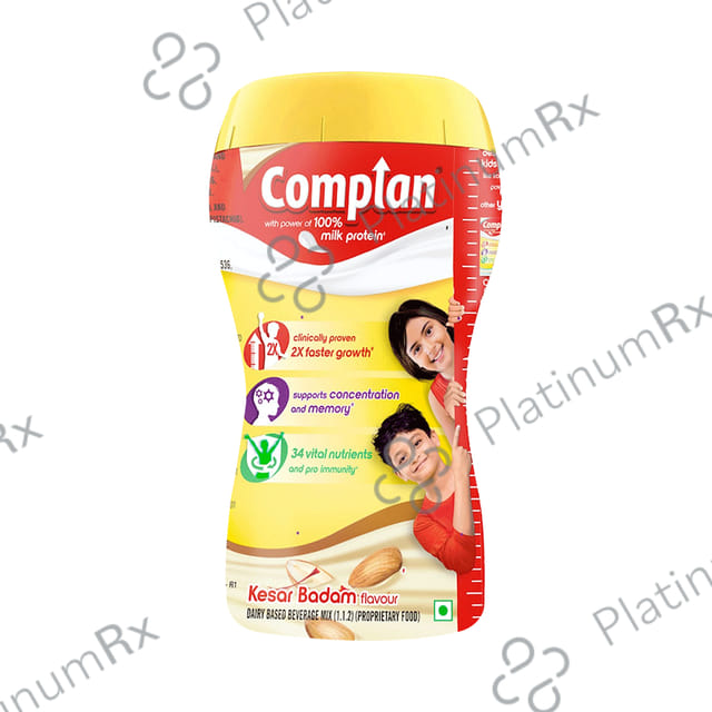 Complan 100% Milk Protein for Concentration, Memory & Growth - Flavour Kesar Badam
