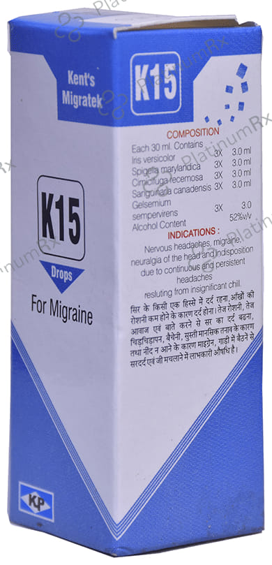 Kent's K15 Migraine Oral Drops