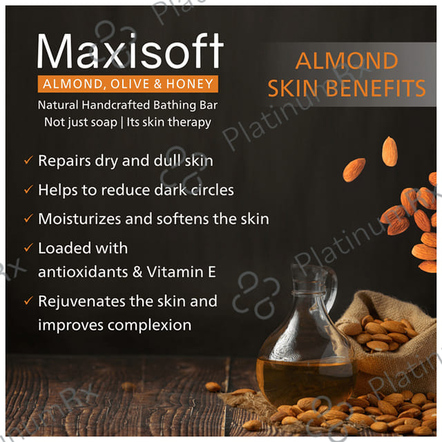 Maxisoft Almond, Olive & Honey Natural Handcrafted Bathing Bar 75gm