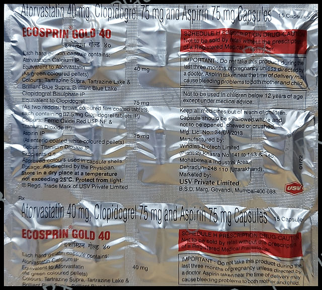 Ecosprin Gold 40/75/75mg Capsule 15s