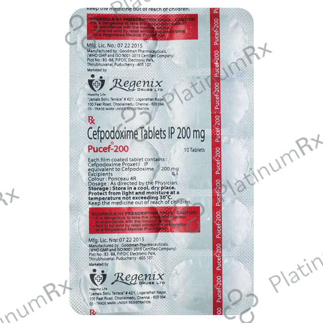 Pucef 200mg Tablet 10s