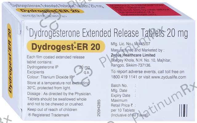 Dydrogest ER 20mg Tablet 10s