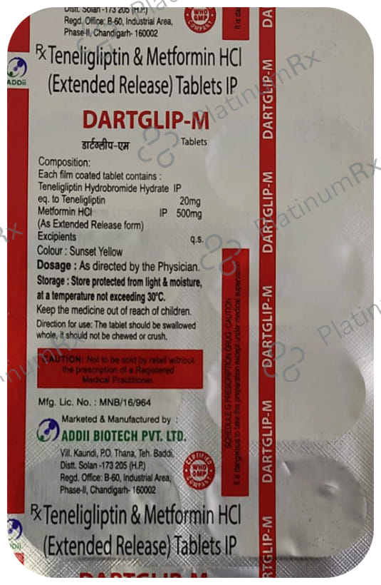 Dartglip M 500/20mg Tablet 10s