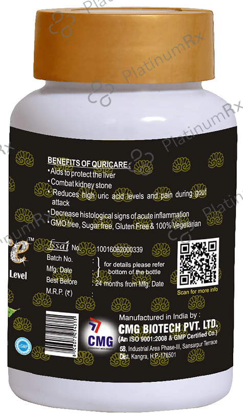 CMG Nutritions Quricare Tablet Helps in Maintaining Uric Acid Level