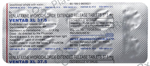 Ventab 37.5mg XL Tablet PR 10s