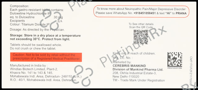 Duxead 30mg Tablet 10s