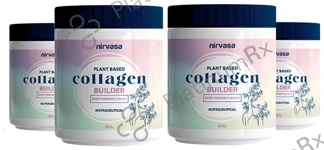Nirvasa Plant Based Collagen Builder (250gm Each) Berry Orange 4 jar