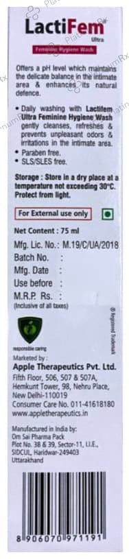 Lactifem Ultra Feminine Hygiene Wash 75ml