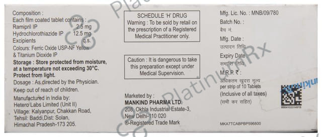 Ramihart H 2.5/12.5mg Tablet 10s