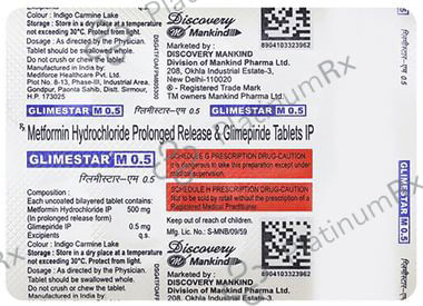 Glimestar M 0.5/500mg Tablet 10s